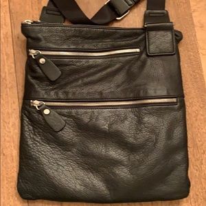 Margot black leather crossbody bag